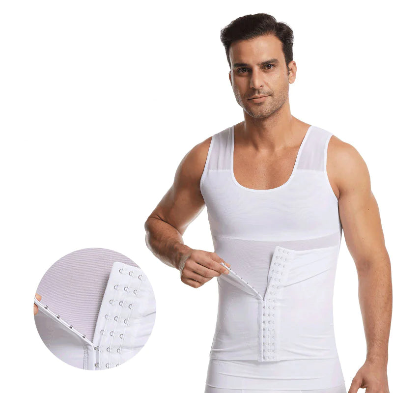 Men's Compression Shirt Slimming Body Shaper Vest - SculptX