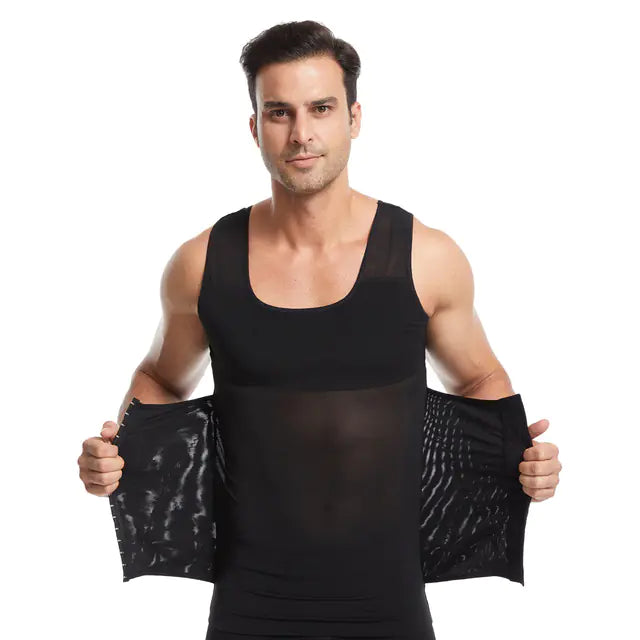 Men's Compression Shirt Slimming Body Shaper Vest - SculptX